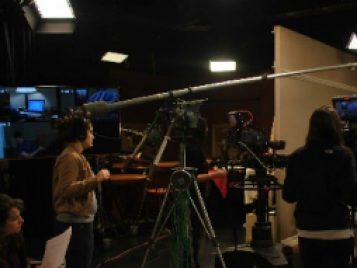 Student directing a scene 